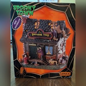 SpookyTown lighted building